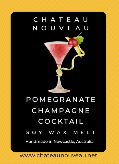 Pomegranate Champagne Cocktail-Clam Shell-Chateau Nouveau